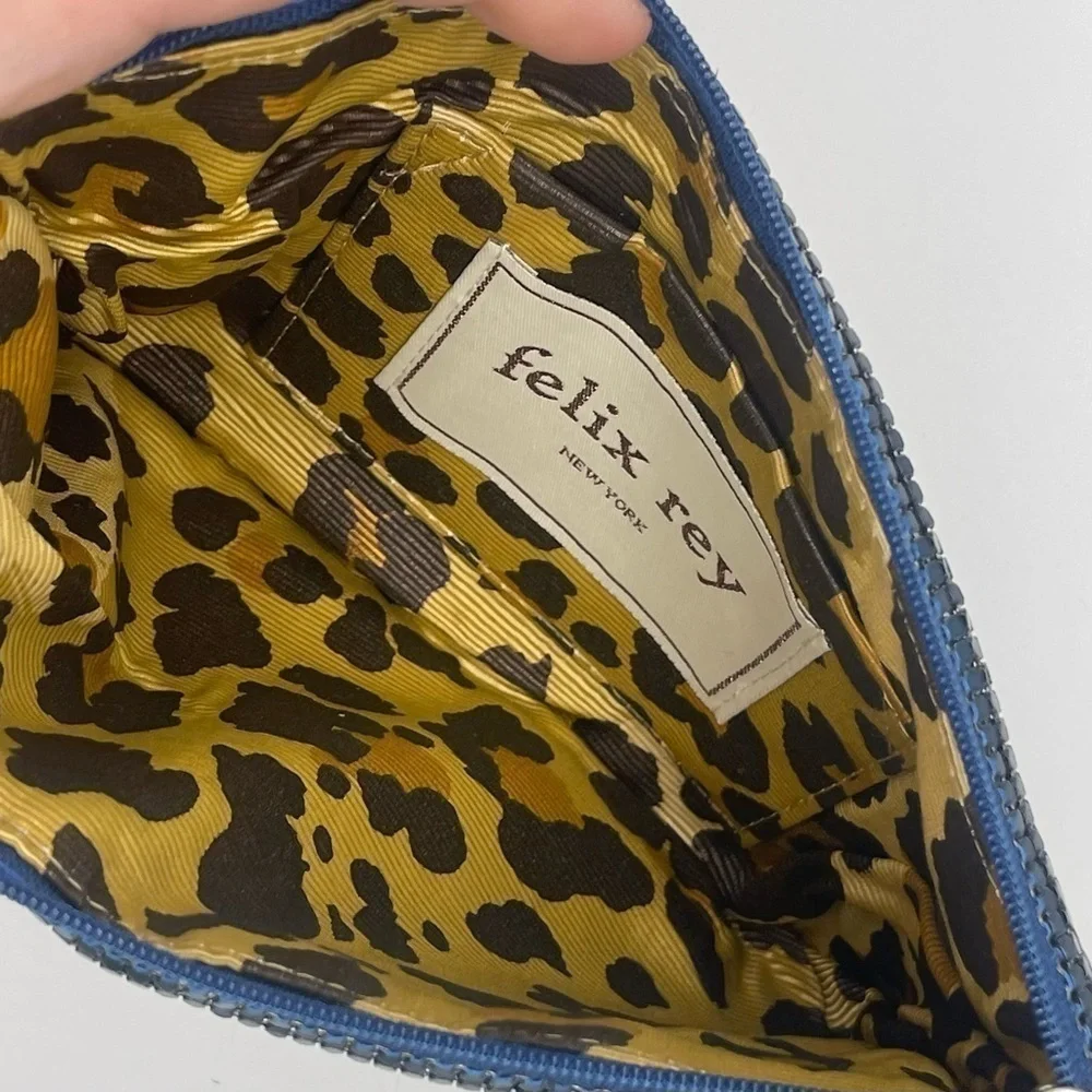 Felix Rey New York | Blue Mesh Metal Amour Clutch with Heart Charm​